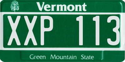 VT license plate XXP113