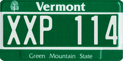 VT license plate XXP114
