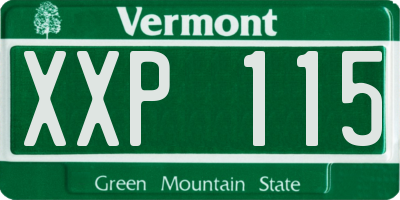 VT license plate XXP115