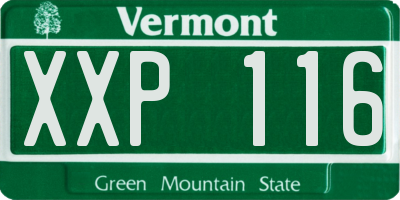 VT license plate XXP116