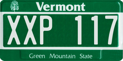 VT license plate XXP117