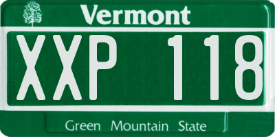 VT license plate XXP118