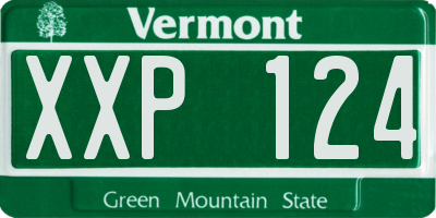 VT license plate XXP124