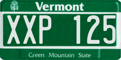 VT license plate XXP125
