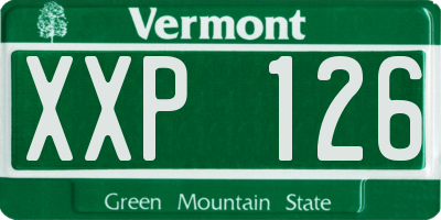 VT license plate XXP126