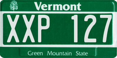 VT license plate XXP127