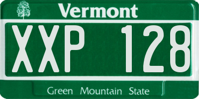 VT license plate XXP128