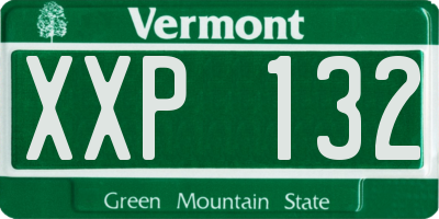 VT license plate XXP132
