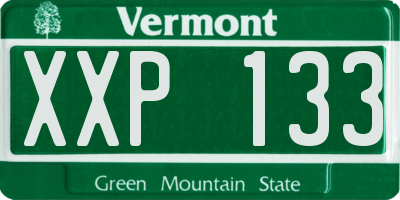 VT license plate XXP133