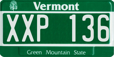 VT license plate XXP136