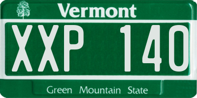 VT license plate XXP140