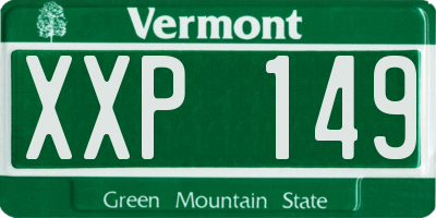 VT license plate XXP149