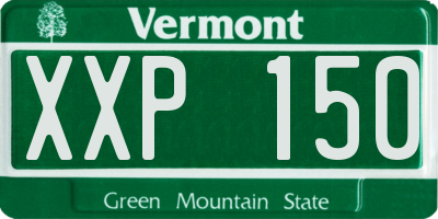 VT license plate XXP150