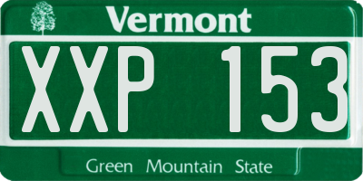 VT license plate XXP153