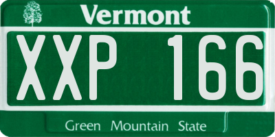 VT license plate XXP166