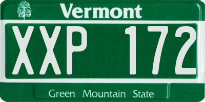 VT license plate XXP172