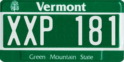 VT license plate XXP181