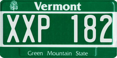 VT license plate XXP182