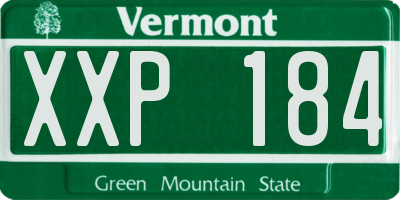 VT license plate XXP184