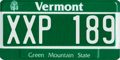 VT license plate XXP189