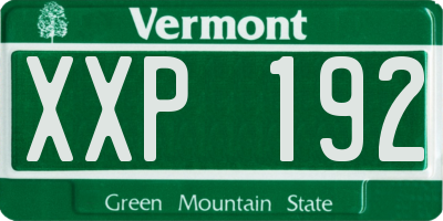 VT license plate XXP192