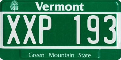VT license plate XXP193
