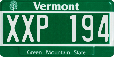 VT license plate XXP194