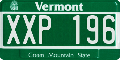 VT license plate XXP196