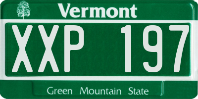 VT license plate XXP197