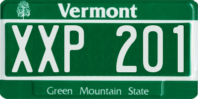 VT license plate XXP201