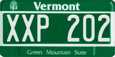 VT license plate XXP202