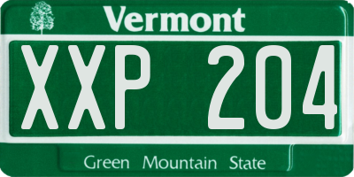 VT license plate XXP204