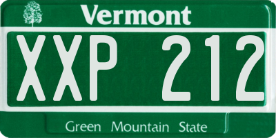 VT license plate XXP212