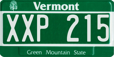 VT license plate XXP215