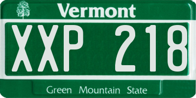 VT license plate XXP218