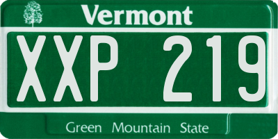 VT license plate XXP219