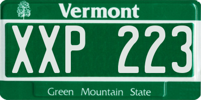 VT license plate XXP223
