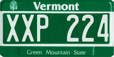 VT license plate XXP224