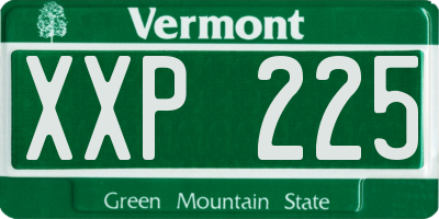 VT license plate XXP225