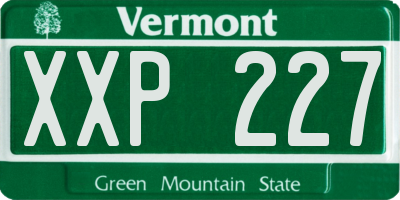 VT license plate XXP227