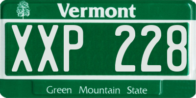 VT license plate XXP228