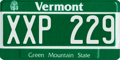VT license plate XXP229