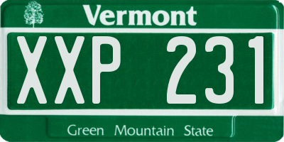 VT license plate XXP231
