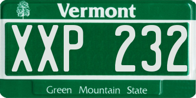 VT license plate XXP232