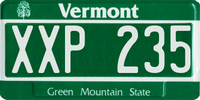 VT license plate XXP235