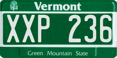 VT license plate XXP236
