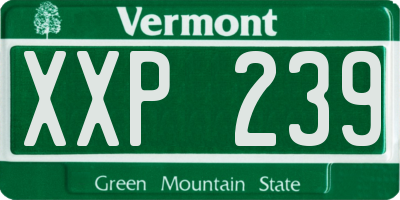 VT license plate XXP239