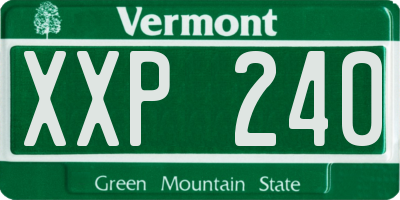 VT license plate XXP240