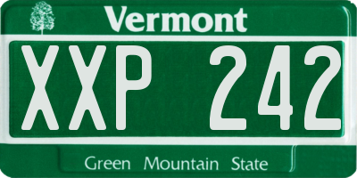 VT license plate XXP242
