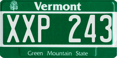 VT license plate XXP243